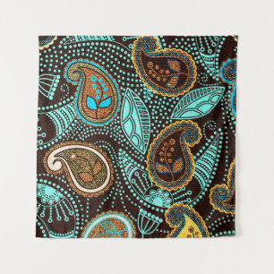 Tapiz Denim Paisley: Patrón de textura de jeans sin foco