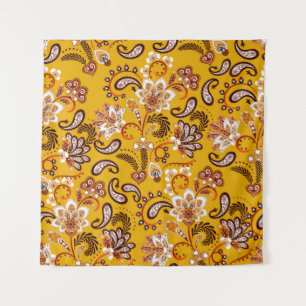 Tapiz Dense floral mano ornamental dibujar fantasía flor