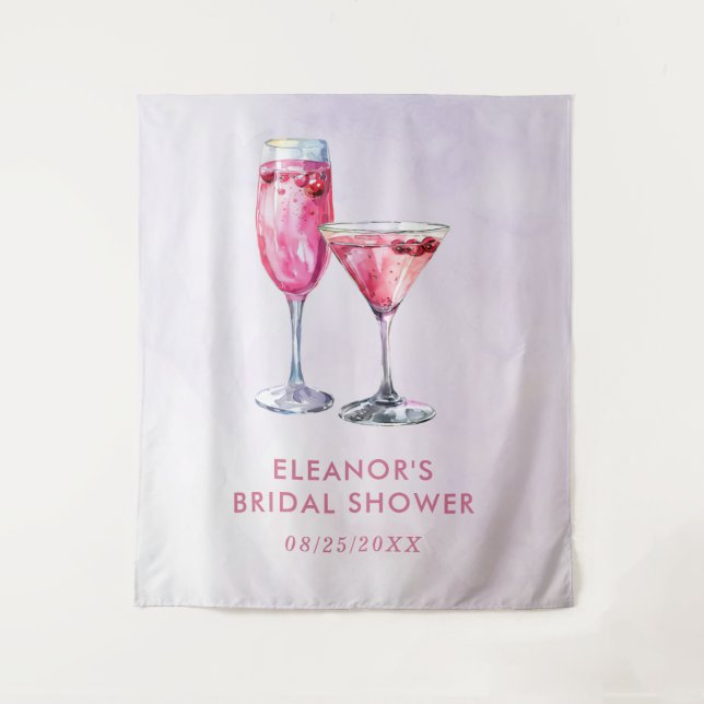 Tapiz Desayuno Brunch de Champán y Bridal Shower Burbuje (Anverso)