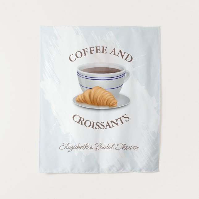 Tapiz Desayuno Nupcial de Café y Croissants (Anverso)