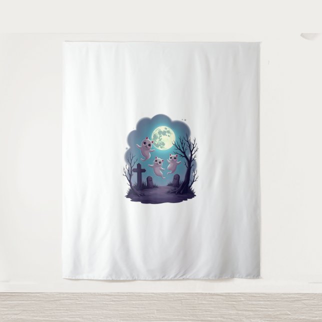 Tapiz Desfile de gatos fantasma (Anverso)