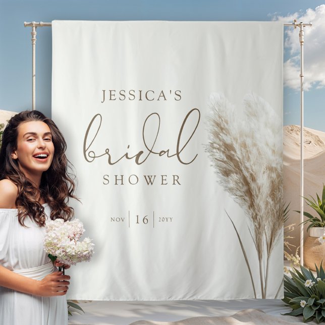 Tapiz Despedida de Soltera Boho Neutral Esponjosa con Hi (Subido por el creador)