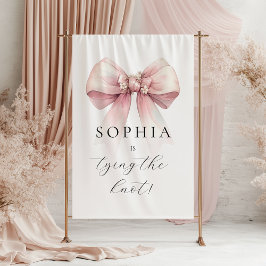 Tapiz Despedida de soltera con lazo rosa Ella se casa
