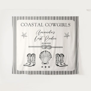Tapiz Despedida de Soltera de Vaquera Costera Último Rod