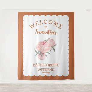 Tapiz Despedida de soltera en terracota rosa Floral Blus