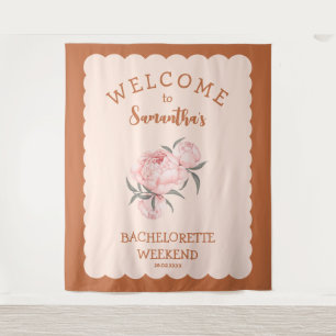 Tapiz Despedida de soltera en terracota rosa Floral Blus