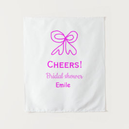 Tapiz Despedida de soltera lazo rosa morado agregar nomb