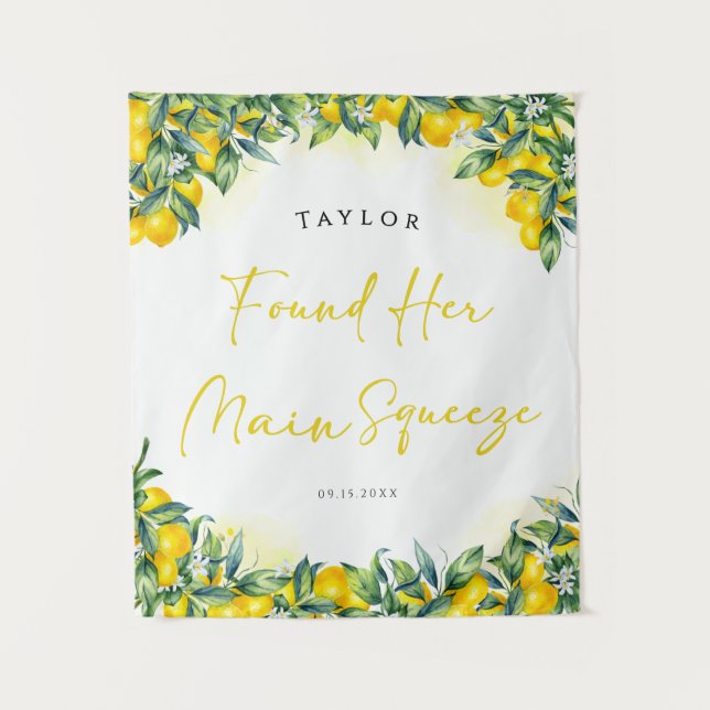 Tapiz Despedida de Soltera Lemon Main Squeeze (Anverso)