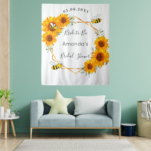 Tapiz Despedida de soltera Novia abeja girasoles blancos