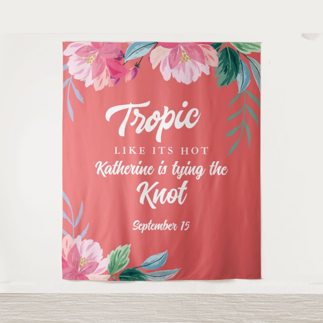 Tapiz Despedida de soltera tropical como si estuviera ca (Anverso)