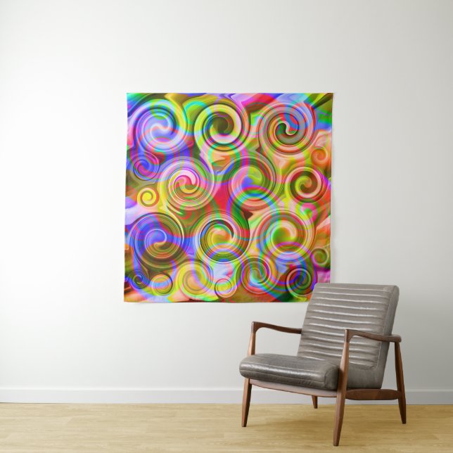 Tapiz Desplazar abstracto geométrico de Pastel (In situ)