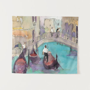 Tapiz Destinos   Watercolor Venice Gondola Ride