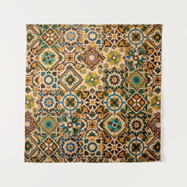 Tapiz Detalle de los azulejos tradicionales (azulejos) d (Anverso)