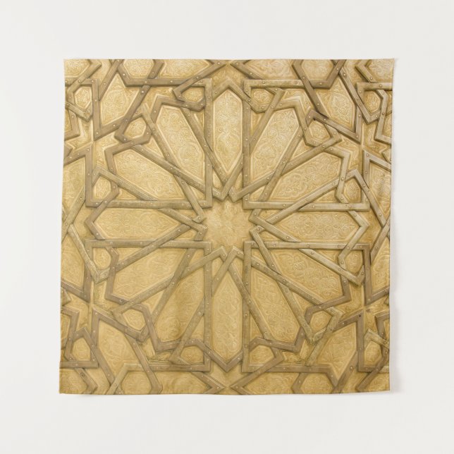 Tapiz Detalle de puerta marroquí: Vintage tradicional. (Anverso)