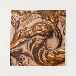 Tapiz detalle del cuadro ornamental, color bronce. 