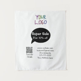 Tapiz detalles del código QR del análisis de descuento c