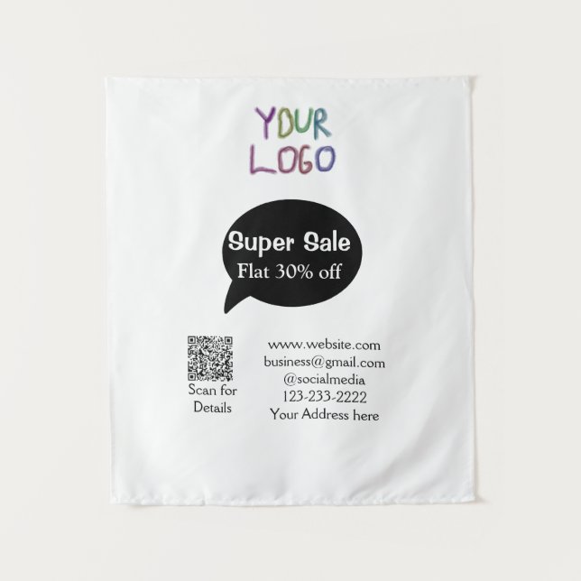 Tapiz detalles del código QR del análisis de descuento c (Anverso)