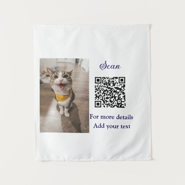 Tapiz Detalles simples de nombres de animales Código QR  (Anverso)
