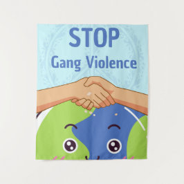 Tapiz Detengan el apretón de manos de la violencia grupa