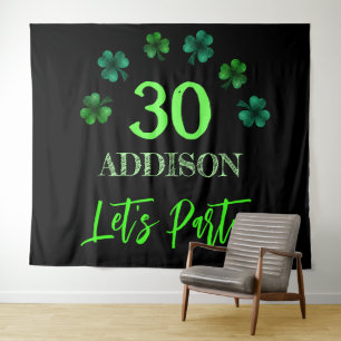 Tapiz Día de Cumpleaños de San Patricio Lets fondo fiest