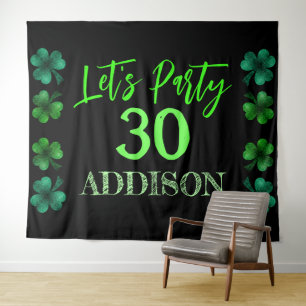 Tapiz Día de Cumpleaños de San Patricio Lets fondo fiest
