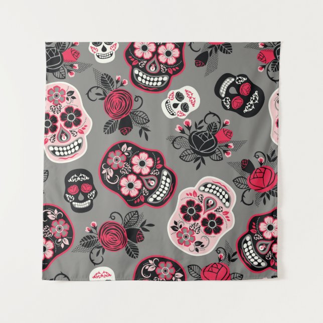 Tapiz Dia de los Muertos: Patrón de cosecha (Anverso)