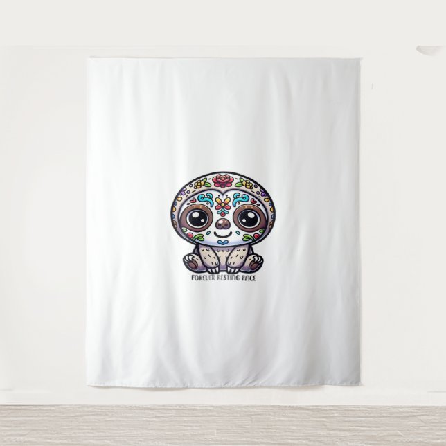 Tapiz Dia De Los Muertos Sloth Active T-Shirt (Anverso)