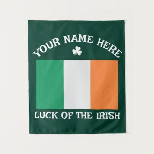 Tapiz Día de San Patricio Bandera de Irlanda Nombre Pers