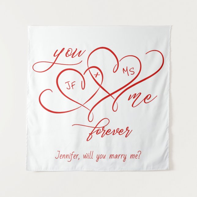 TAPIZ DÍA DE SAN VALENTÍN CORAZONES UNIDOS CÁSATE CONMIG (Anverso)