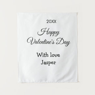 Tapiz día de San Valentín feliz nombre amor simple año e