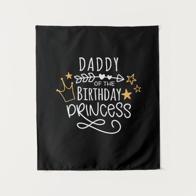 Tapiz Día del Padre Papá de la Princesa de Cumpleaños (Anverso)