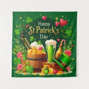 Tapiz Día Feliz de San Patricio Celebración Festiva
