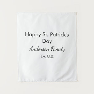Tapiz día feliz de San Patricio nombre familia lugar sim