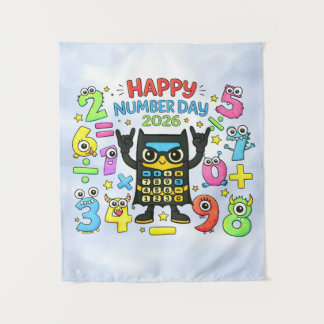 Tapiz Día Feliz del Número 2026 Diseño Matemático de Cal