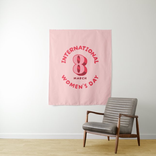 Tapiz Día Internacional de la Mujer Rosa 8 de marzo (In situ)