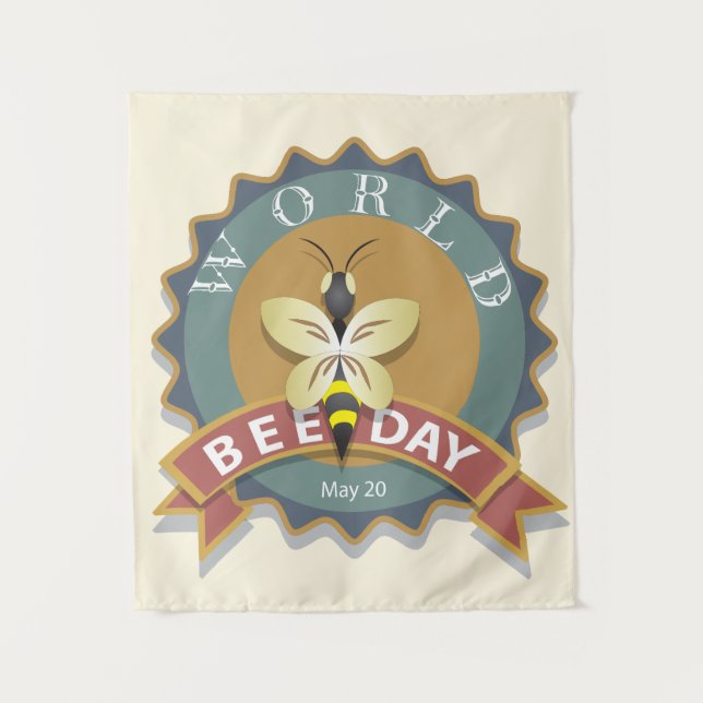 Tapiz Día Mundial de la Abeja 20 de mayo (Anverso)