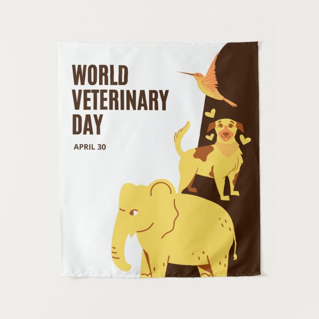 Tapiz Día Mundial de la Veterinaria (Anverso)