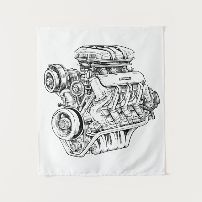 Tapiz Diagrama del diseño de la huella azul del bloque d (Anverso)