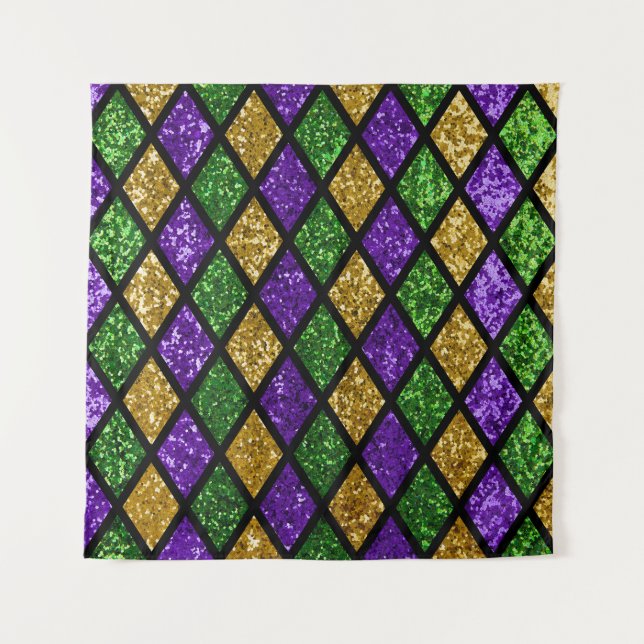 Tapiz Diamantes de las baldosas, fondo festivo (Anverso)