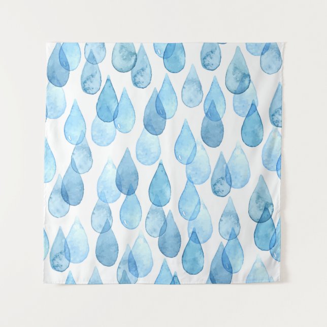 Tapiz Días lluviosos: Vintage de patrón acuarela (Anverso)