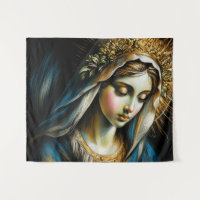 Dibujo al pastel Virgen Madre Bendita
