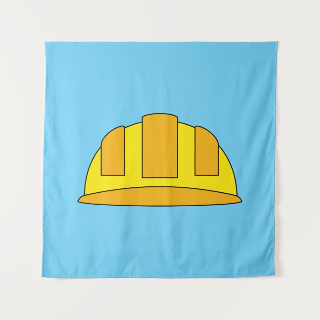 Tapiz Dibujo de Casco Amarillo de Seguridad (Anverso)