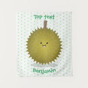Tapiz Dibujo de durian de dibujos animados lindo y feliz