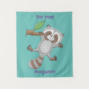 Tapiz Dibujo de ilustración de cartoon de un bebé mapach