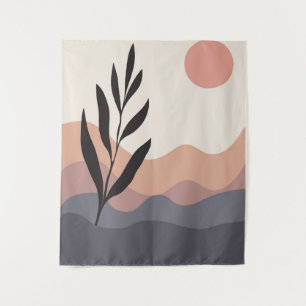 Tapiz Dibujo de líneas de follaje abstracto