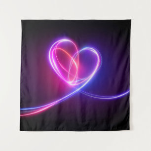 Tapiz Dibujo de luz de neón rosa voleta. Dosis cardiaca