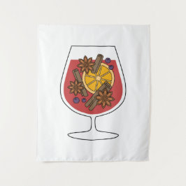 Tapiz Dibujo de navidades de vino tinto