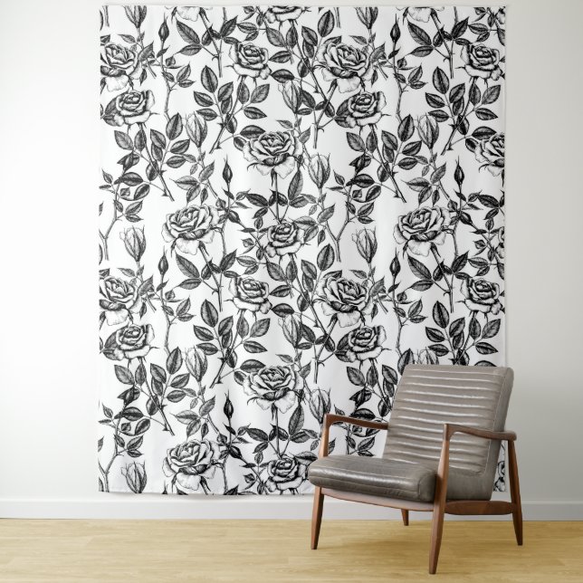 Tapiz dibujo de rosas (In situ)