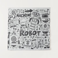 Dibujo del ilustrador del robot Doodle