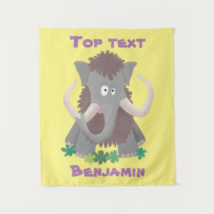 Tapiz Dibujo divertido de mamut lanudo de dibujos animad